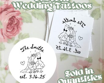 Silly Goose Personalized Wedding Temporary Tattoos Bulk Wedding Favor Custom Tattoos for Unique Wedding Table Activity Tattoo Bar