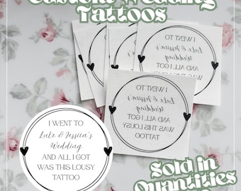 Tatuajes personalizados para regalos de boda al por mayor. Tatuajes temporales personalizados para actividades de mesa de boda. Regalos de boda únicos.