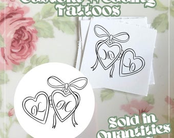 Personalized Locket Wedding Temporary Tattoos Bulk Wedding Favor Custom Tattoos for Unique Wedding Table Activity Fun Party Favor