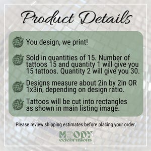 Fully Custom Tattoos for Bulk Wedding Favors Personalized Temporary Tattoos for Wedding Table Activities Unique Wedding Favors image 2