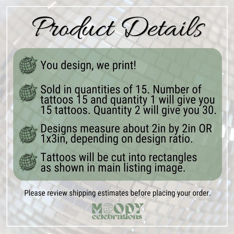 Fully Custom Tattoos for Bulk Wedding Favors Personalized Temporary Tattoos for Wedding Table Activities Unique Wedding Favors image 2