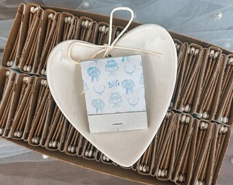 Custom Matchbooks for Bulk Wedding Favors, Matchboxes Personalized with Matches, Bridal Shower Favors for Guests Cake Pattern with Initial