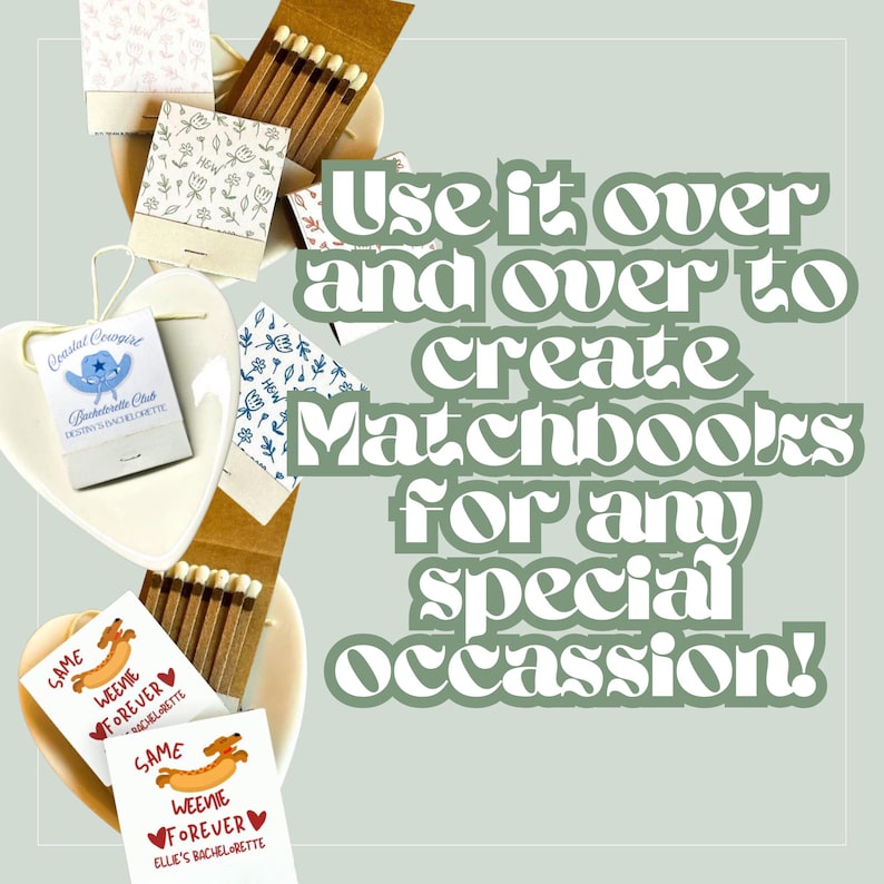 Pinterest Matchbook Example Custom Matchbook Template for Canva, Drag and Drop Digital Download to ...