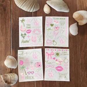 Custom Bachelorette Tattoos for Bikinis and Martinis Bachelorette Party Favors Personalized Temporary Tattoos for Beach Bach Party Gift