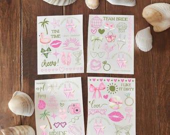 Custom Bachelorette Tattoos for Bikinis and Martinis Bachelorette Party Favors Personalized Temporary Tattoos for Beach Bach Party Gift