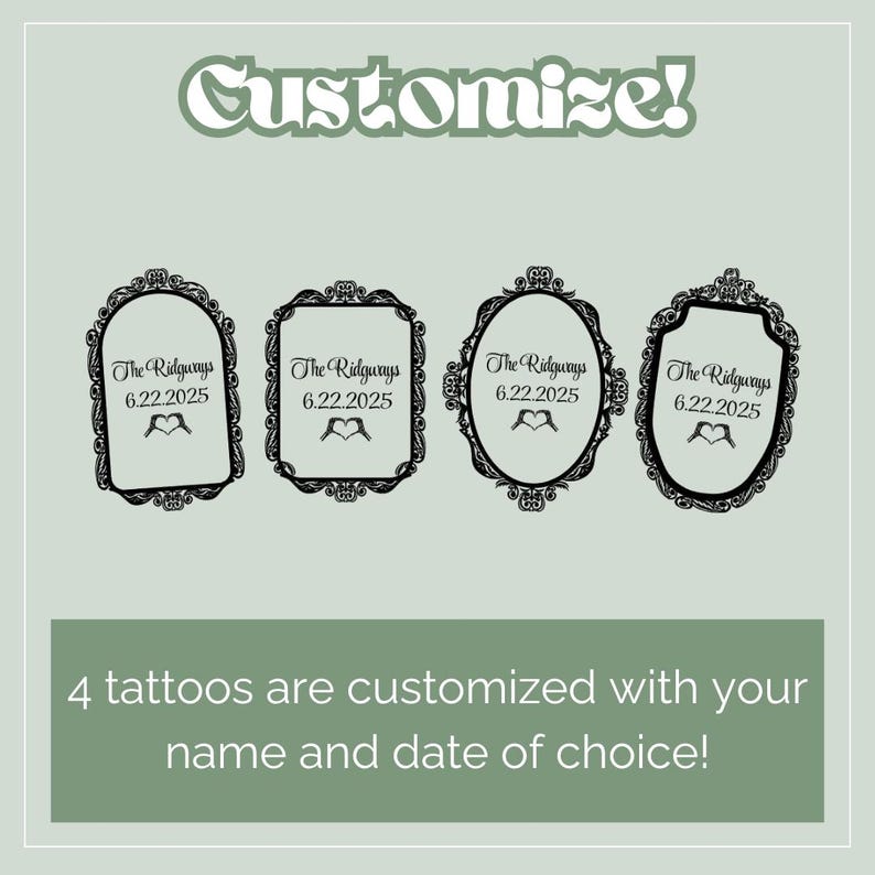 Til Death Do We Party Custom Tattoos for Unique Wedding Favors Personalized Temporary Tattoos Skeleton Wedding Tattoo Bridal Shower Activity image 4