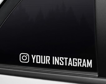 Etiqueta personalizada con el nombre de Instagram: diseña tu nombre con el logotipo, para automóvil, moto, computadora portátil y más.