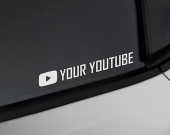 Custom YouTube Name Sticker - Design your name with logo - for car - moto - laptop and more!