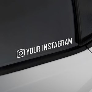 Etiqueta personalizada con el nombre de Instagram: diseña tu nombre con el logotipo, para automóvil, moto, computadora portátil y más. imagen 1