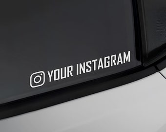 Personalisierter Instagram Namensaufkleber - Design dein Name mit Logo - für Auto - Motorrad - Laptop und mehr!