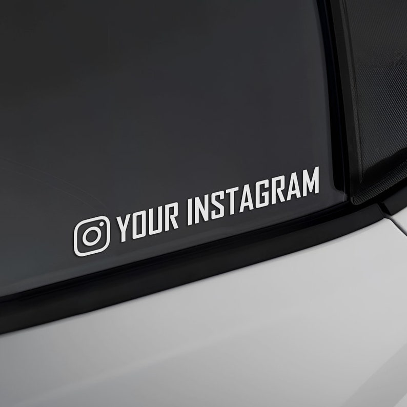 Etiqueta personalizada con el nombre de Instagram: diseña tu nombre con el logotipo, para automóvil, moto, computadora portátil y más. imagen 1