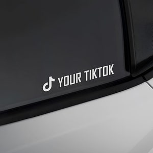 Etiqueta adhesiva personalizada con nombre de TikTok: diseñe su nombre con logotipo, para automóvil, moto, computadora portátil y más. imagen 1