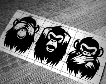 Three Monkeys - JDM sticker - for car motorcycle and more