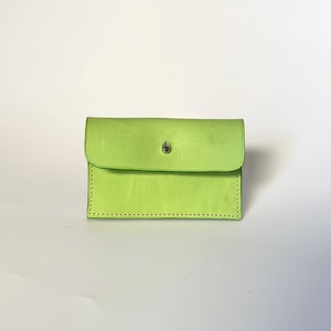 Porte carte / monnaie cuir vert