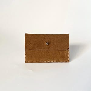 Porte carte / monnaie cuir croûte marron