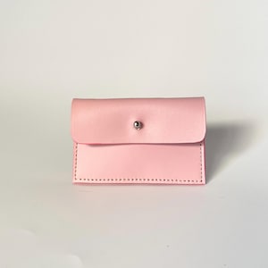 Porte carte / monnaie cuir rose