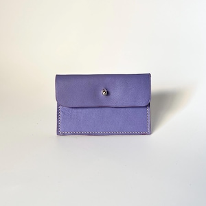 Porte carte / monnaie cuir Lilas