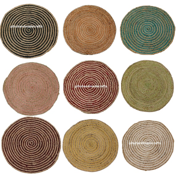 Handmade Round Jute Rug: Braided Door Mat, Custom Size