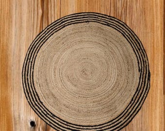 Handmade Round Jute Rug: Bohemian Braided Area Rug