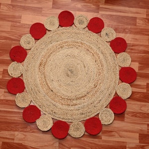 Hand Braided Jute Rug: Round Area Rug, Custom Size