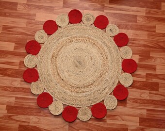 Hand Braided Jute Rug: Round Area Rug, Custom Size