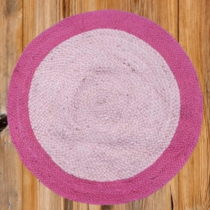 Hand Braided Round Jute Rug: Custom Size, Home Decor