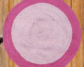 Hand Braided Round Jute Rug: Custom Size, Home Decor