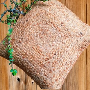 4 Set Handmade jute Cushion Cover Home Decor Handwoven Turkish Pillow Moroccan Pillow Decorative Throw Pillow Handmade Jute Pillow