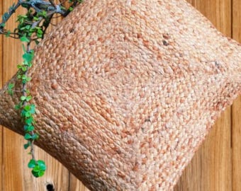 4 Set Handmade jute Cushion Cover Home Decor Handwoven Turkish Pillow Moroccan Pillow Decorative Throw Pillow Handmade Jute Pillow