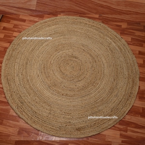 Hand Braided Jute Rug: Round Area Rug, Custom Size