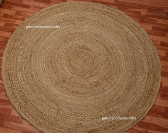 Hand Braided Jute Rug: Round Area Rug, Custom Size