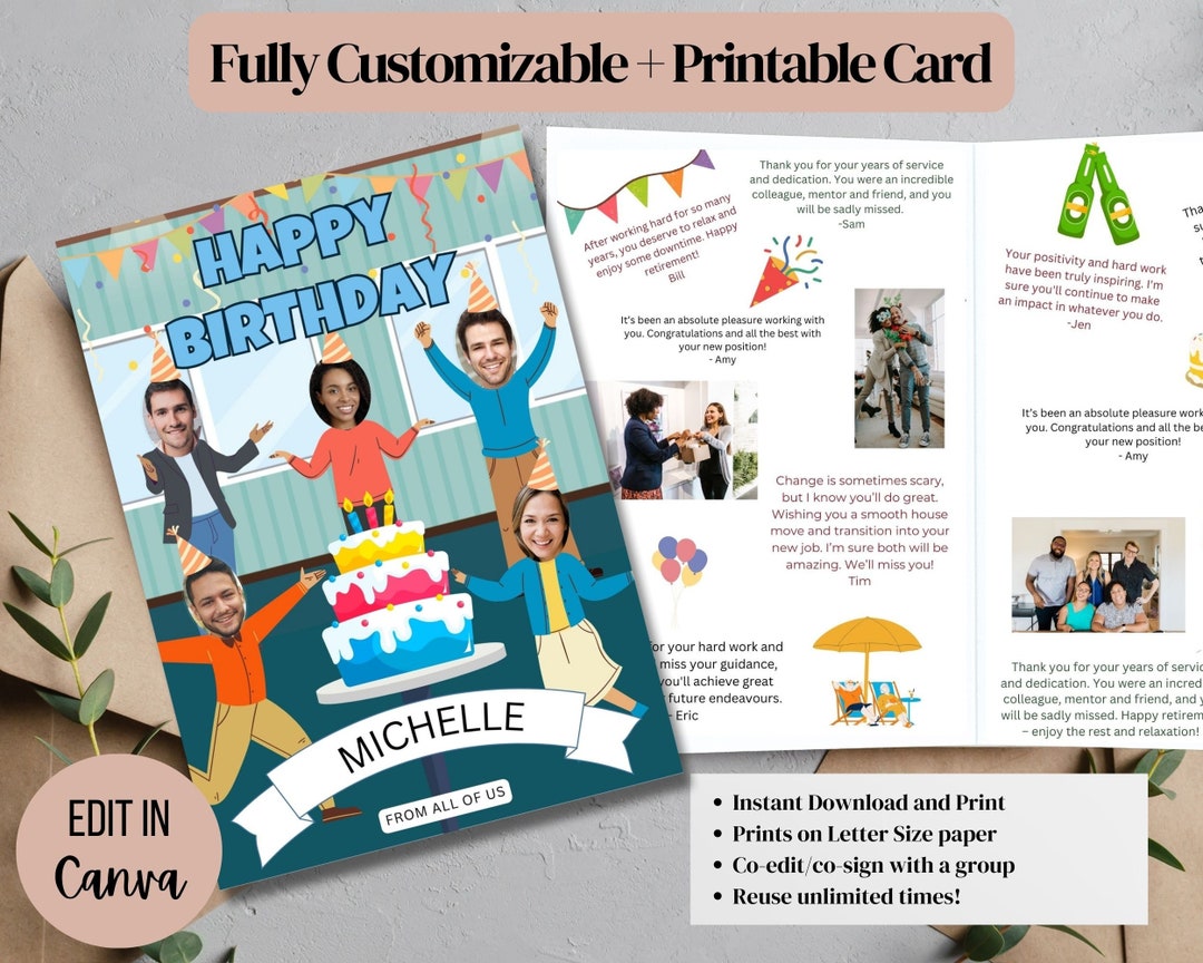 Design Your Own Group Card. Any Occasion. Group Signing. Birthday ...