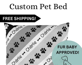 Lit pour chien PERSONNALISÉ | Cadeaux pour les amoureux des animaux | Oreiller personnalisé pour animal de compagnie | Lit personnalisé pour animal de compagnie | Lit pour chien moderne | Lit moelleux pour animal de compagnie | Lit pour petit chien