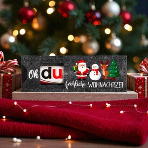 Filztäschchen für Schoko-(Duplo)riegel o.ä. mit Aufdruck,  verschiedene Varianten zu Weihnachten