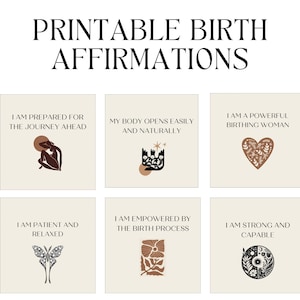 Affirmations de grossesse à imprimer, Citations inspirantes sur la maternité, Doula, Naissance positive, Naissance naturelle