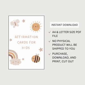 Printable Positive Affirmation Cards for Kids Toddler - Etsy