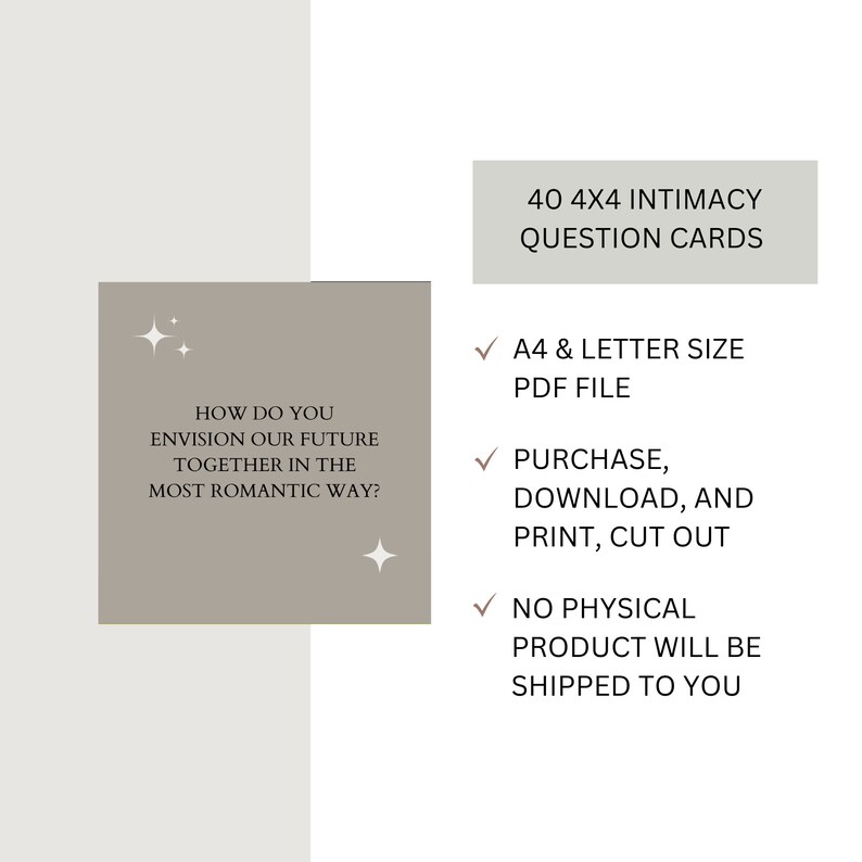 Printable Intimacy Card Game, Digital Couples Question Games, Date Night Cards, Positive Relationship, Marriage, Husband Gift image 3
