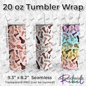 Skin Tone Peens Penis Seamless Tumbler Wrap Digital Design Transparent PNG 20oz Skinny Straight Sublimation Vinyl