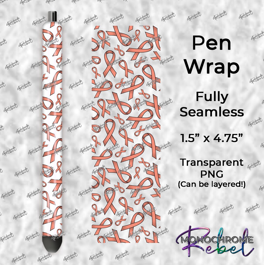 Uterine / Endometrial Cancer Awareness Peach Ribbon Seamless ...