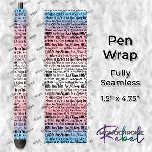 Han/Honom Han Honom Pronomen Ord Transgender Sömlös Pen Wrap Digital Design PNG