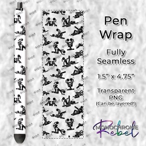Loving Ladies Sex Stick Figures Seamless Pen Wrap Digital Design PNG NSFW