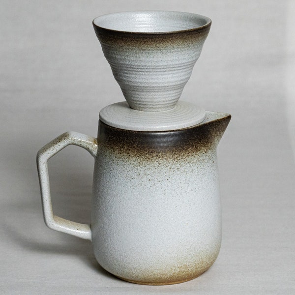 Service à café japonais en céramique, ensemble de goutteurs de café fabriqués à la main, cafetière pourover vintage, cadeau unique pour amateur de café, cadeau pour maman