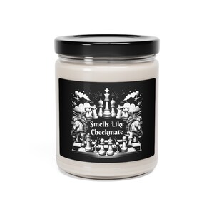 Vela de soja com aroma de xeque-mate xadrez, 9 onças