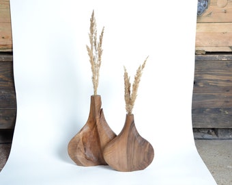 Handmade wooden vase, decorative vase, wood vase, asymmetrical vase, modern vase, minimalist vase, wooden home decor, flower vase, ikebana