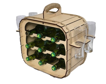 Minibar de madera artesanal, almacenamiento de cerveza, decoración del hogar