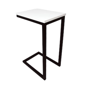 stolik boczny Stolik na laptopa metal drewno stolik kawowy przy kanapie stolik przy fotelu praktyczna półka Wysuwana szufladka nocna image 1