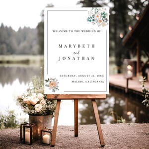 Editable Wedding Welcome Sign, Welcome to our Wedding Poster, Welcome Signage, Edit with TEMPLETT, Printable Template, Instant Download, I1