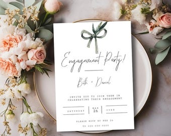 Engagement Party Invitation Template, Engagement Party Invite, Instant Digital Download, Engaged Celebration Invitation, Engagement Card E10