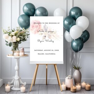 Editable Wedding Welcome Sign, Welcome to our Wedding Poster, Welcome Signage, Edit with TEMPLETT, Printable Template, Instant Download, I4