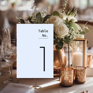 5x7 Minimalist Wedding Table Numbers, Modern Table Numbers, Templett Table Numbers, Reception Table Numbers, Editable Template, PDF Print,T2